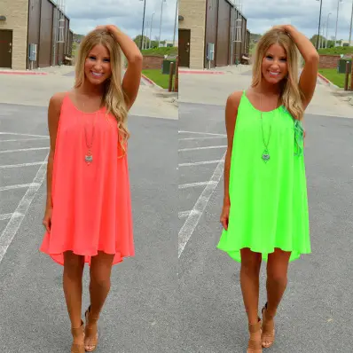Green Backless Chiffon Slip Skirt Dress - Image 15