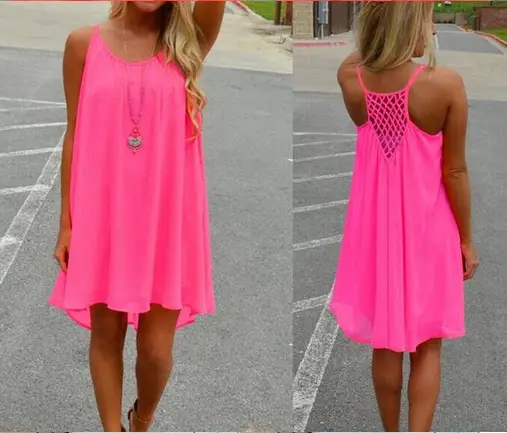 Green Backless Chiffon Slip Skirt Dress — feature 3