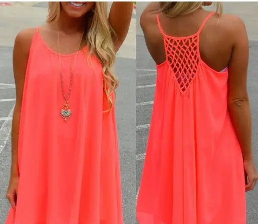 Green Backless Chiffon Slip Skirt Dress — feature 4