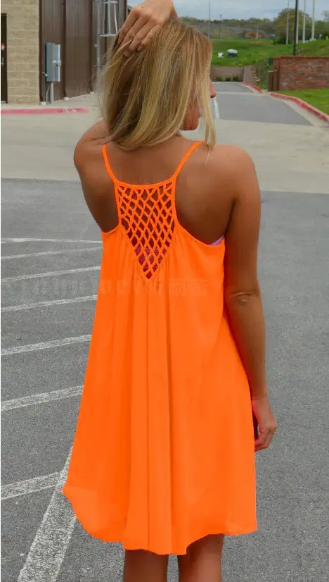 Green Backless Chiffon Slip Skirt Dress - Image 12
