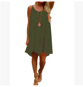 Green Backless Chiffon Slip Skirt Dress - Image 13
