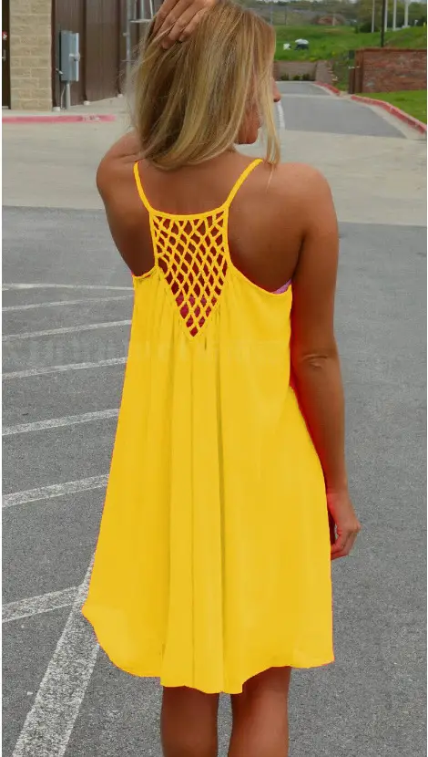 Green Backless Chiffon Slip Skirt Dress - Image 2
