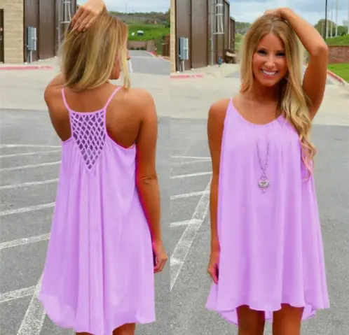 Green Backless Chiffon Slip Skirt Dress - Image 3