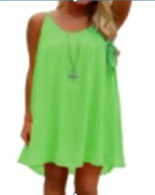 Green Backless Chiffon Slip Skirt Dress - Image 4