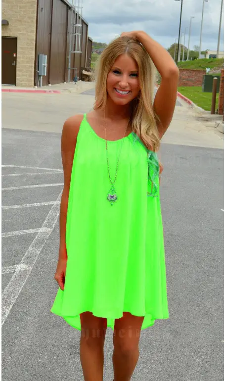 Green Backless Chiffon Slip Skirt Dress - Image 7