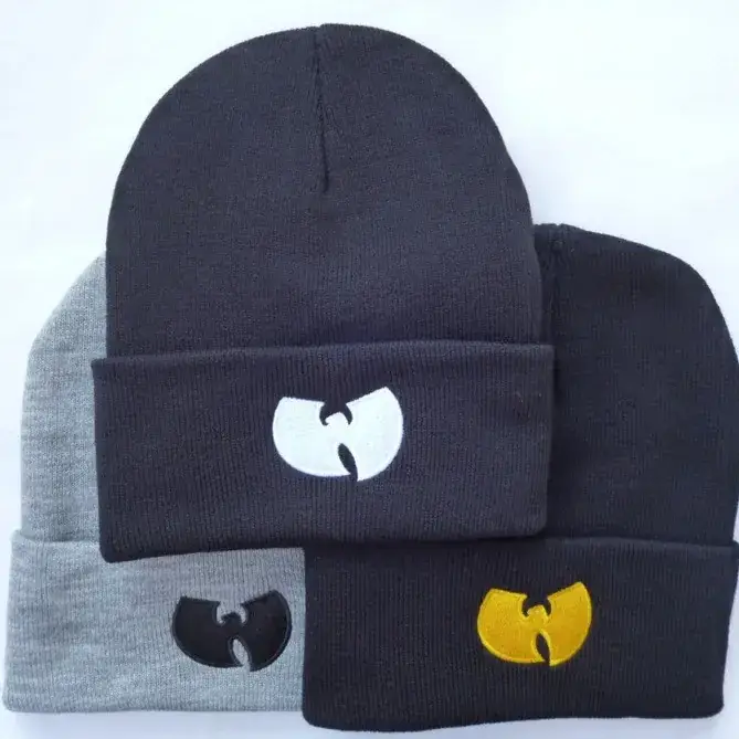 White Embroidered Knitted Hat for Boys Girls Winter - Image 5
