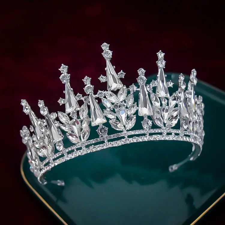 Korean Bridal Crown Tiara Silver Wedding Dress Hair Accessory - Image 4