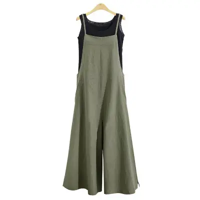 Women's Black Wide-leg Pants Casual One-piece Pants - Image 3