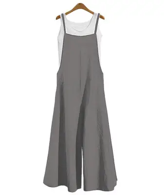 Women's Black Wide-leg Pants Casual One-piece Pants - Image 2