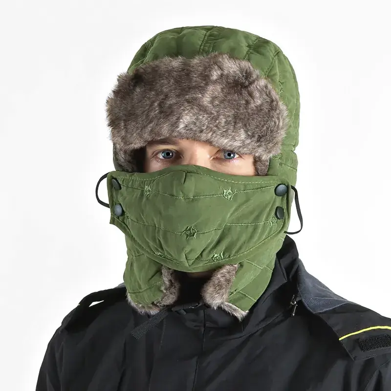 Winter Face & Neck Mask with Faux Fur Cap - Image 3