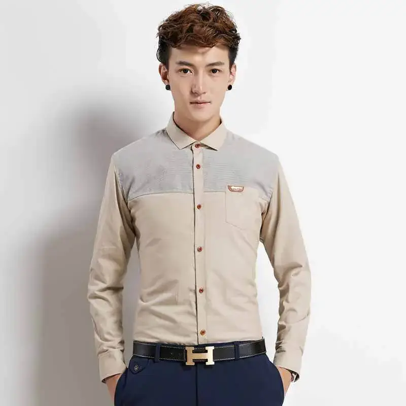 Men's Fleece Lined Long Sleeve Shirt Blue Gray - Image 7