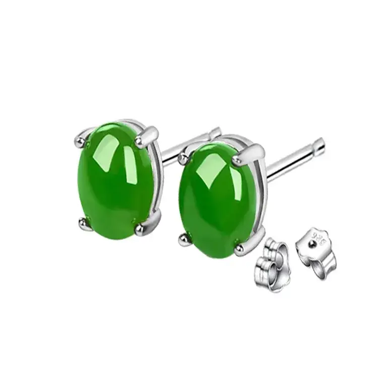 Yang Green Jade Earrings Ice Malay Jade Earrings Wholesale Women's Malay Jade Earrings Jade Earrings - Image 38