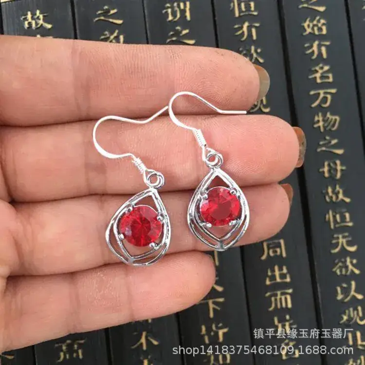 Yang Green Jade Earrings Ice Malay Jade Earrings Wholesale Women's Malay Jade Earrings Jade Earrings - Image 24
