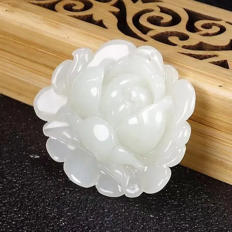 Afghan White Jade Dragon Pendant with Guanyin Design - Image 16