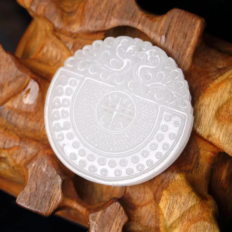 Afghan White Jade Dragon Pendant with Guanyin Design - Image 17