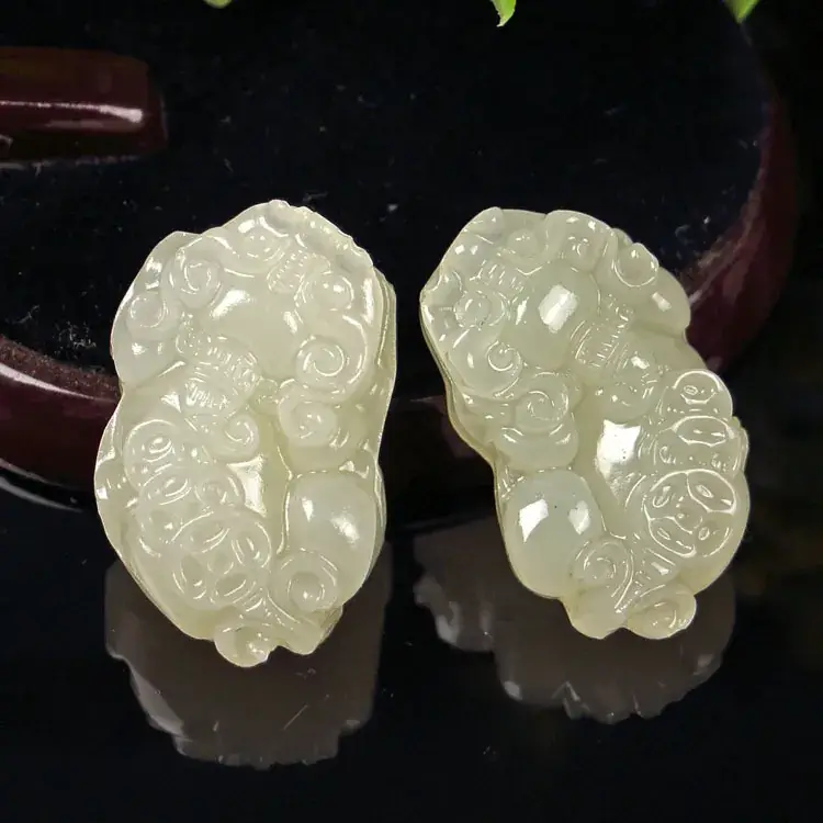 Afghan White Jade Dragon Pendant with Guanyin Design - Image 26