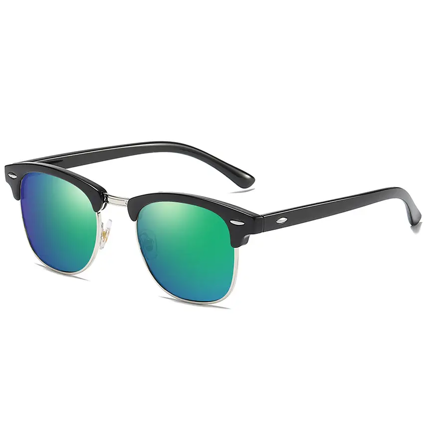 Bright Black Silver Green Reflector Polarized C10