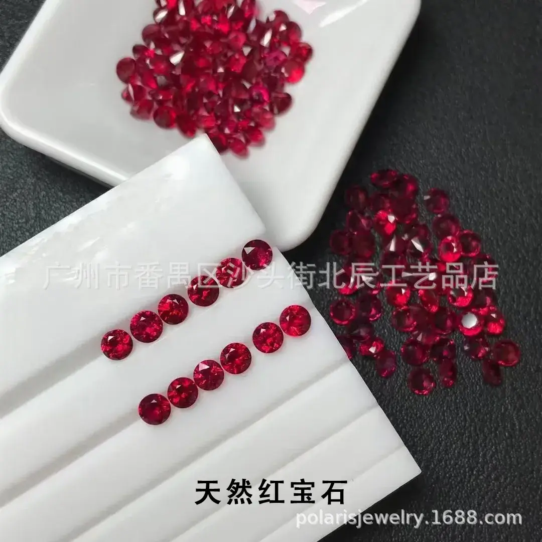 Natural Ruby Round Bare Stone Ring Red 0.8-5.0mm - Image 8