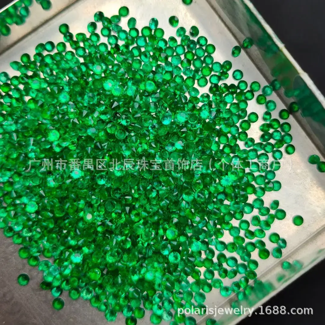 Natural Emerald Round 0.8-5.0mm Green Gemstone Ring - Image 6