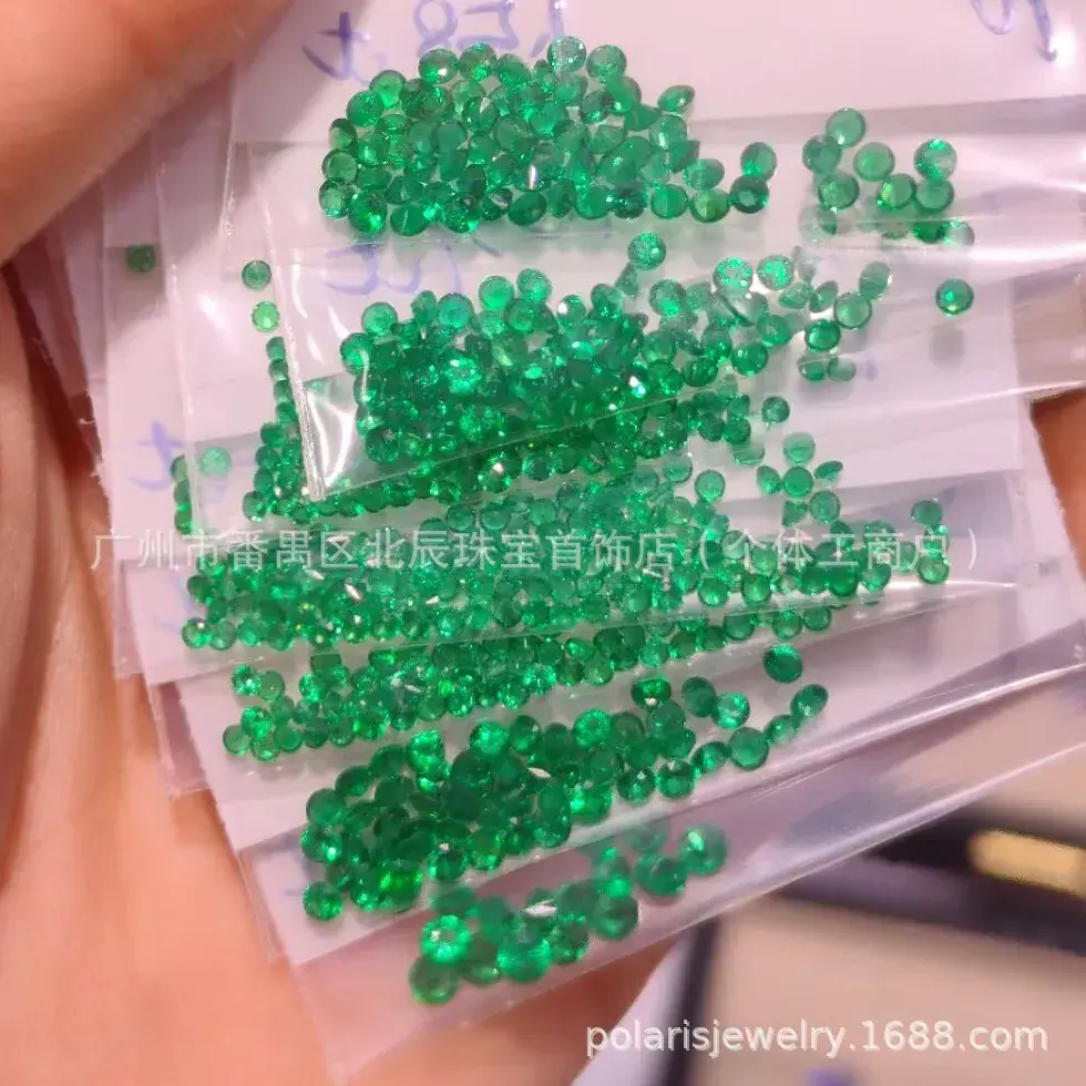 Natural Emerald Round 0.8-5.0mm Green Gemstone Ring - Image 8