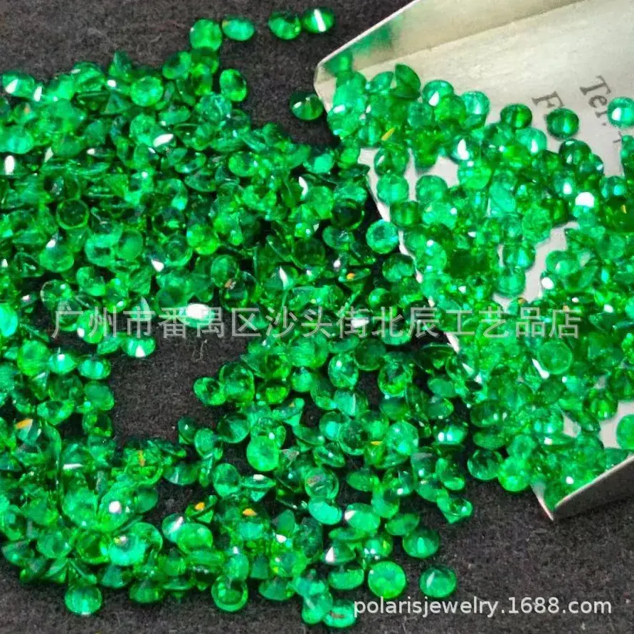 Natural Emerald Round 0.8-5.0mm Green Gemstone Ring - Image 9