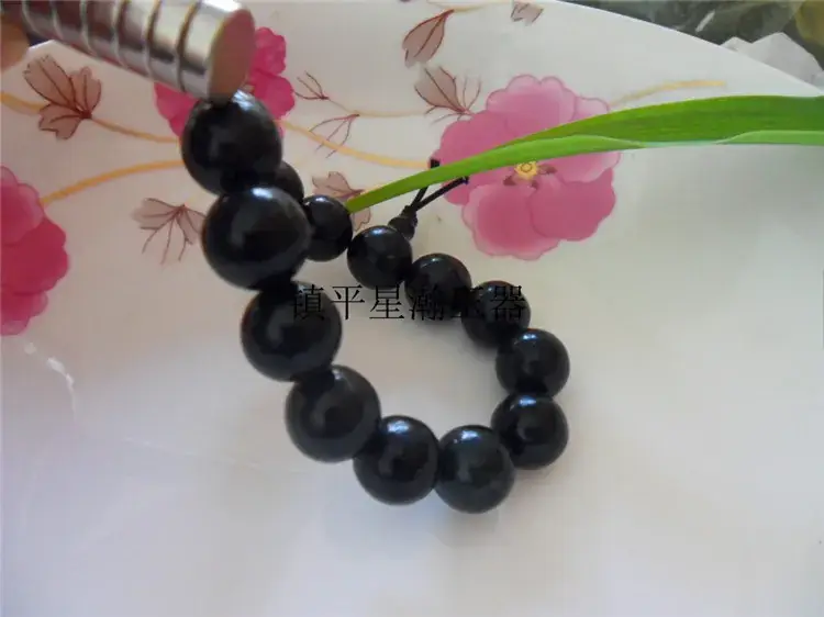 Black Jade Round Bead Bracelet for Men Women - Image 2