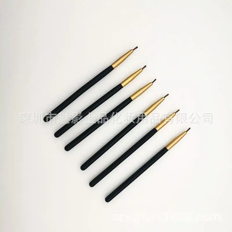 8 Piece Black Animal Hair Makeup Brushes Set - Image 5