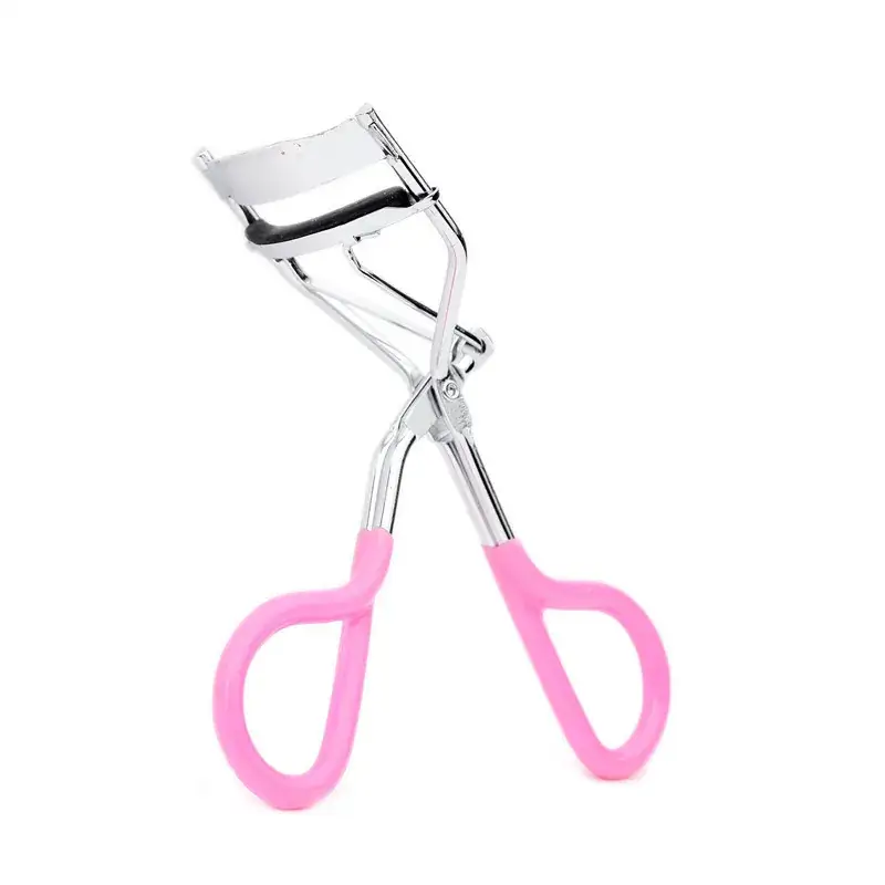 Pink Plastic Eyelash Curler with Metal Handle - Image 2