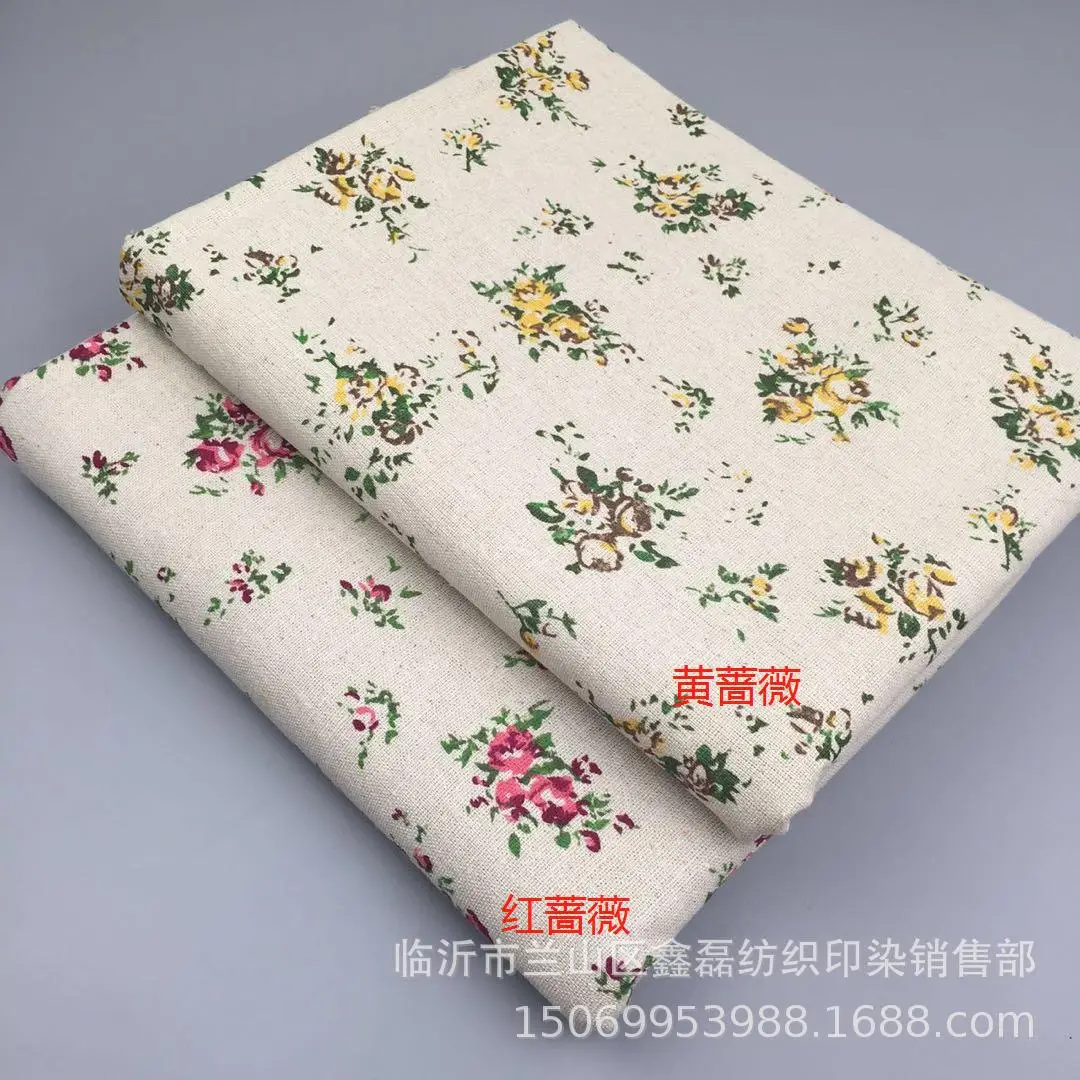 Directly Supplied from the Manufacturer Linen Fabrics Linen Printing Two Colors