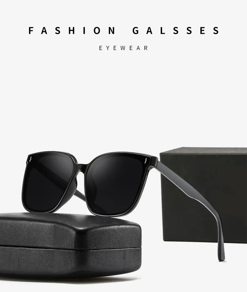 Anti-UV Sunglasses for Men Women Korean Style Polarized Black — feature 18