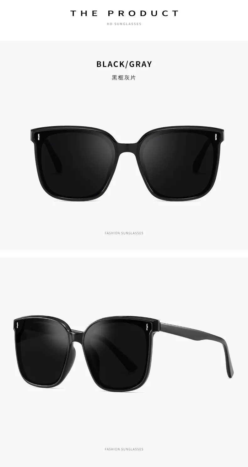 Anti-UV Sunglasses for Men Women Korean Style Polarized Black — feature 22