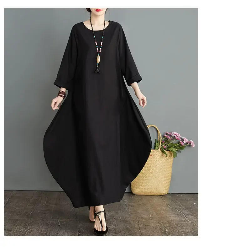 Red Loose Fit Long Skirt Dress for Women — feature 20