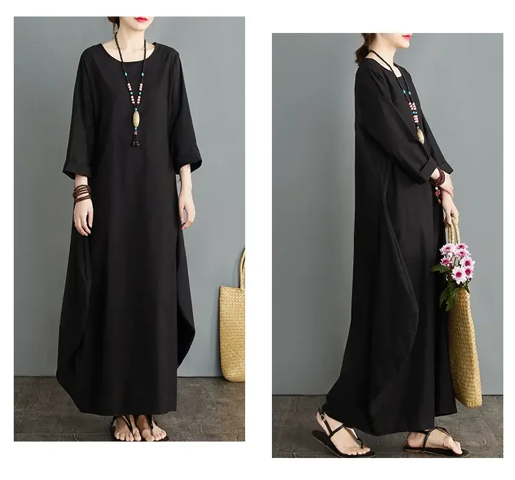 Red Loose Fit Long Skirt Dress for Women — feature 22