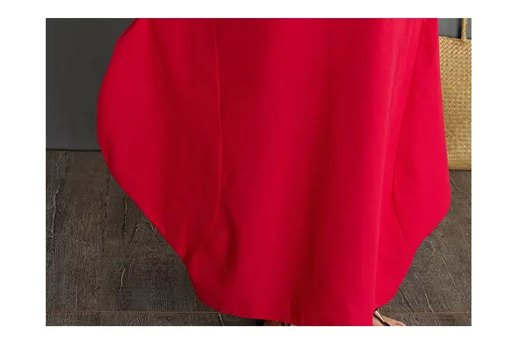 Red Loose Fit Long Skirt Dress for Women — feature 27