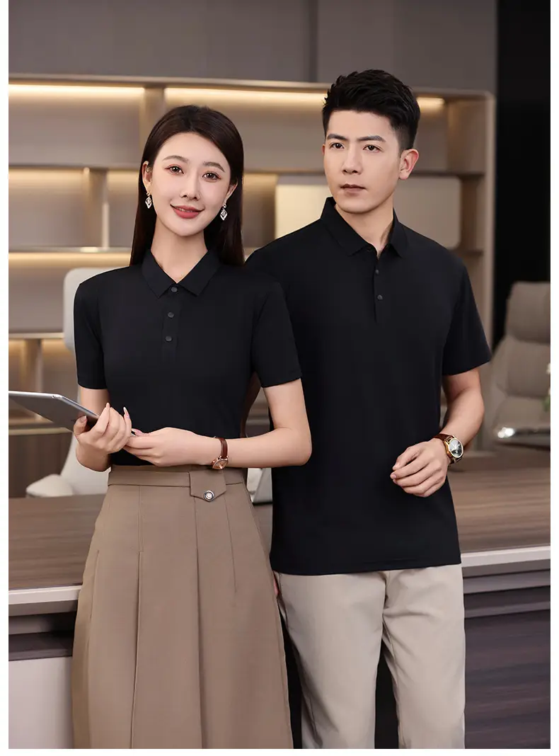 Red Polo T-Shirt for Men with 95% Cotton & 5% Silk — feature 29