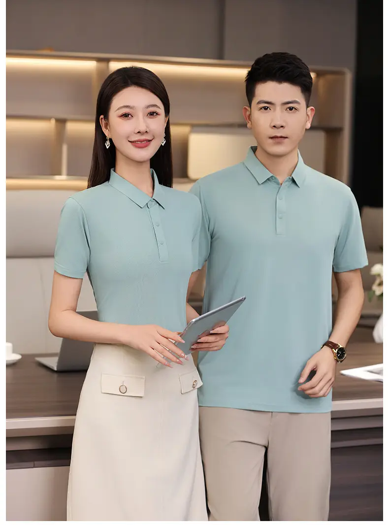 Red Polo T-Shirt for Men with 95% Cotton & 5% Silk — feature 32