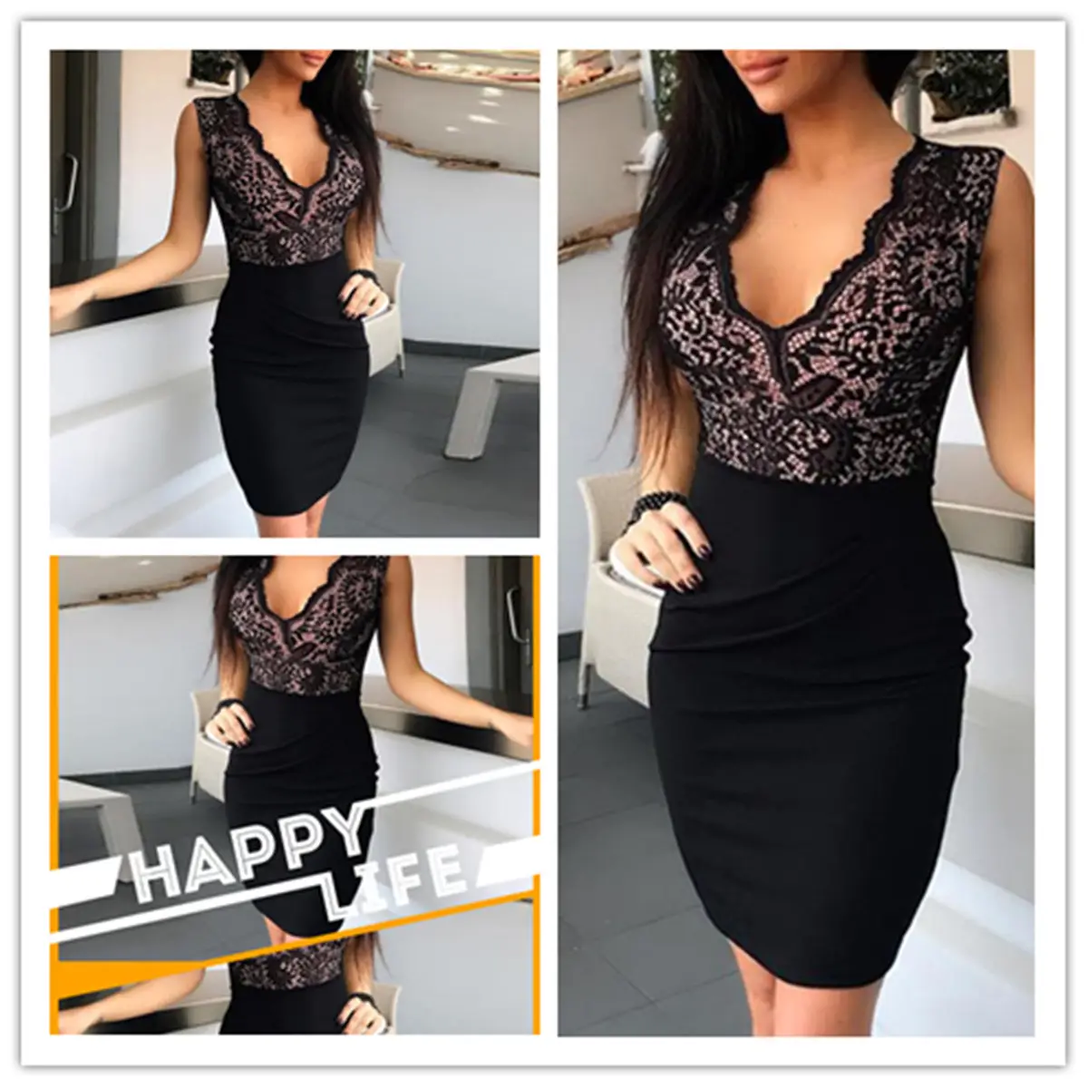 Black Lace Hip Dress Women's 2023 Cross-Border - Image 6