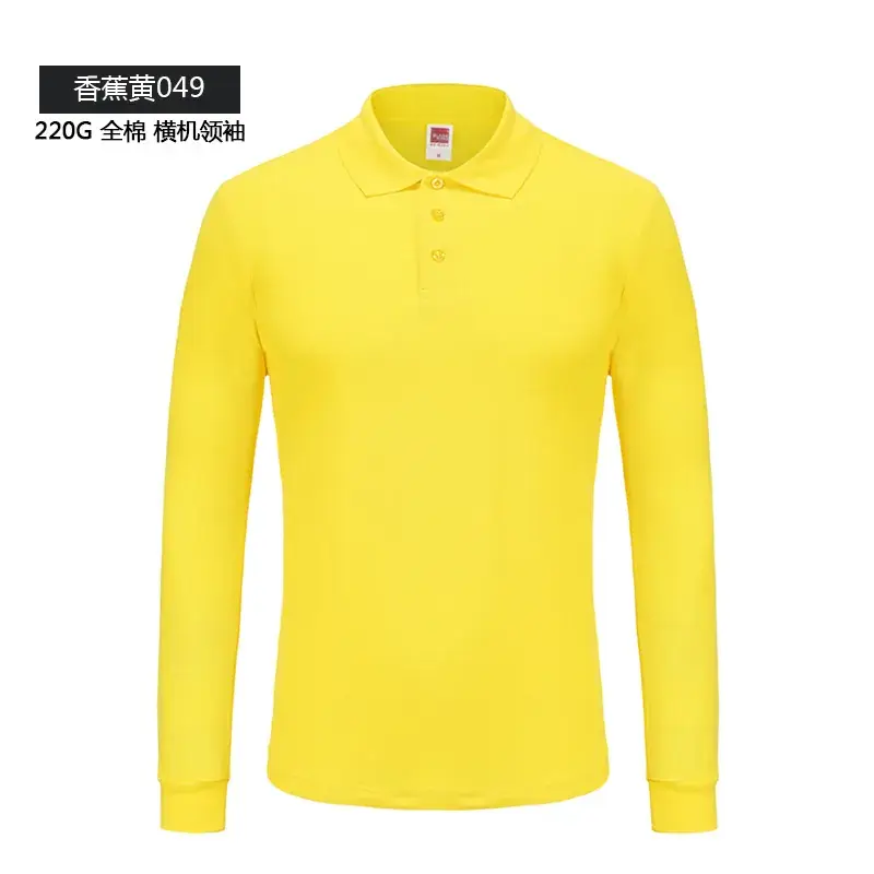 All Cotton Long Sleeve Polo Shirt Black - Image 8