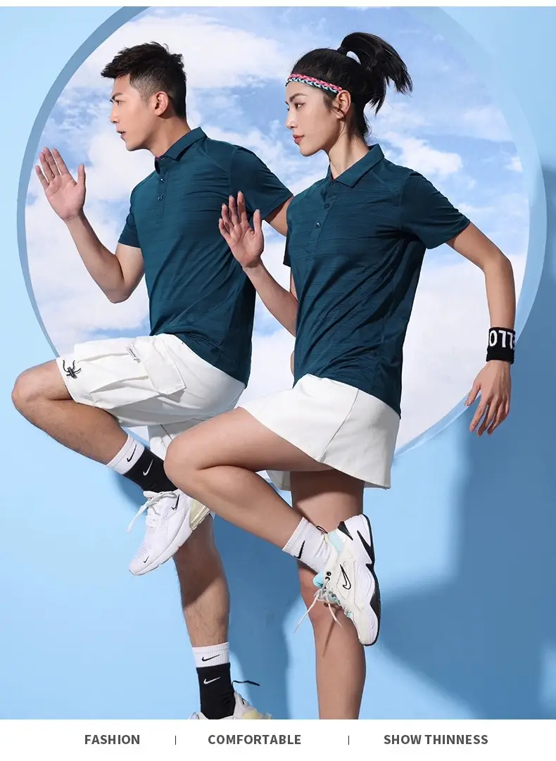 Crystal Silk Polo Shirt Navy Blue 99% Cotton — feature 13