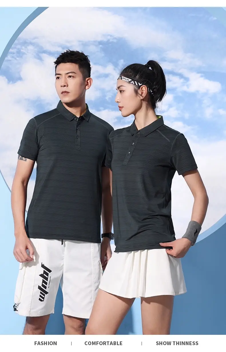 Crystal Silk Polo Shirt Navy Blue 99% Cotton — feature 16