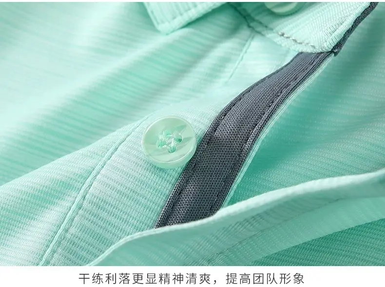 Crystal Silk Polo Shirt Navy Blue 99% Cotton — feature 9