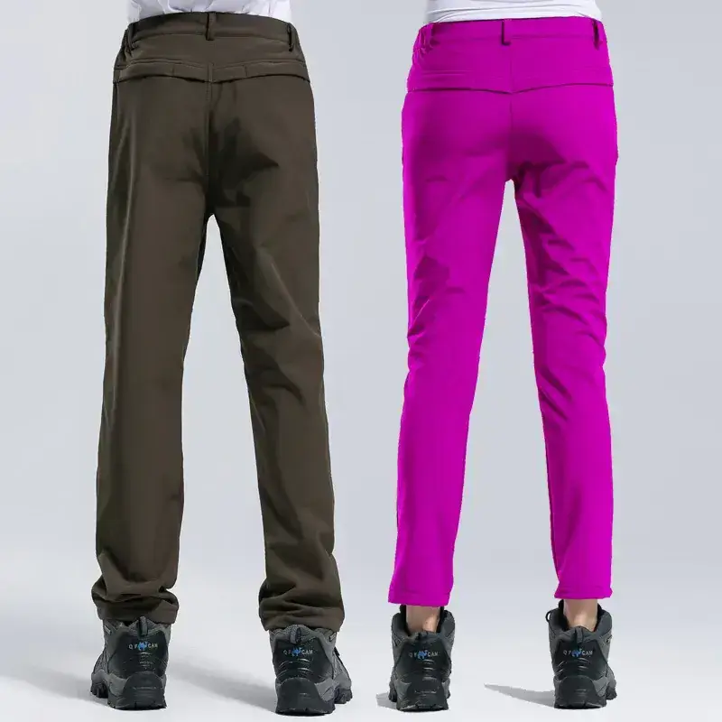 Men Winter Thickened Ski Climbing Fleece Pants Green