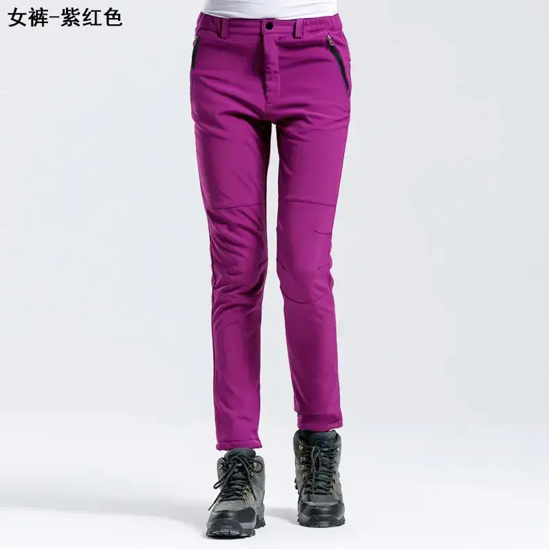 Men Winter Thickened Ski Climbing Fleece Pants Green