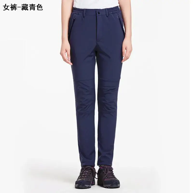 Men Winter Thickened Ski Climbing Fleece Pants Green