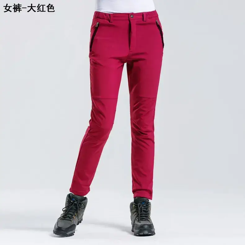 Men Winter Thickened Ski Climbing Fleece Pants Green