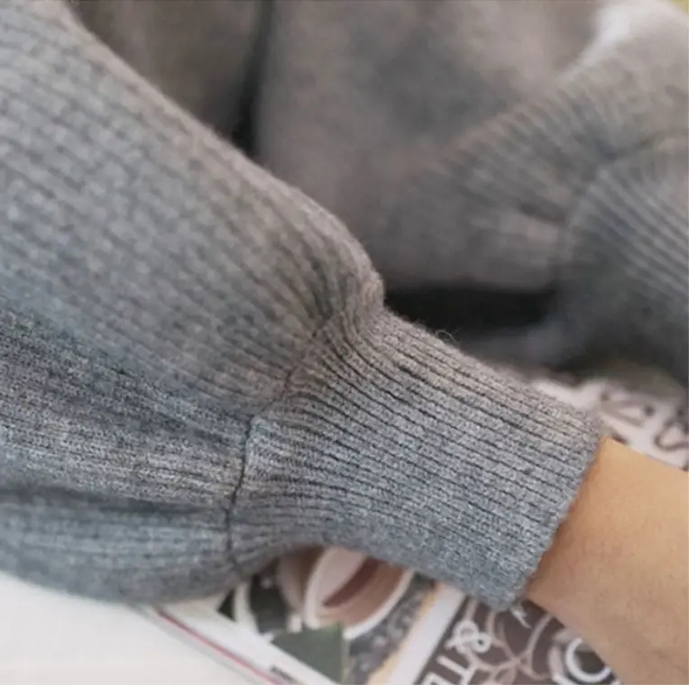 Women Half-Turtleneck Knit Sweater with Lantern Sleeve - Image 15