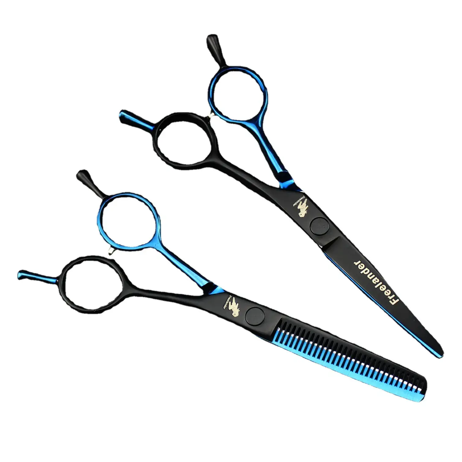 5.5 Inch A-Word Hair Scissors Black Blue Barber Scissors