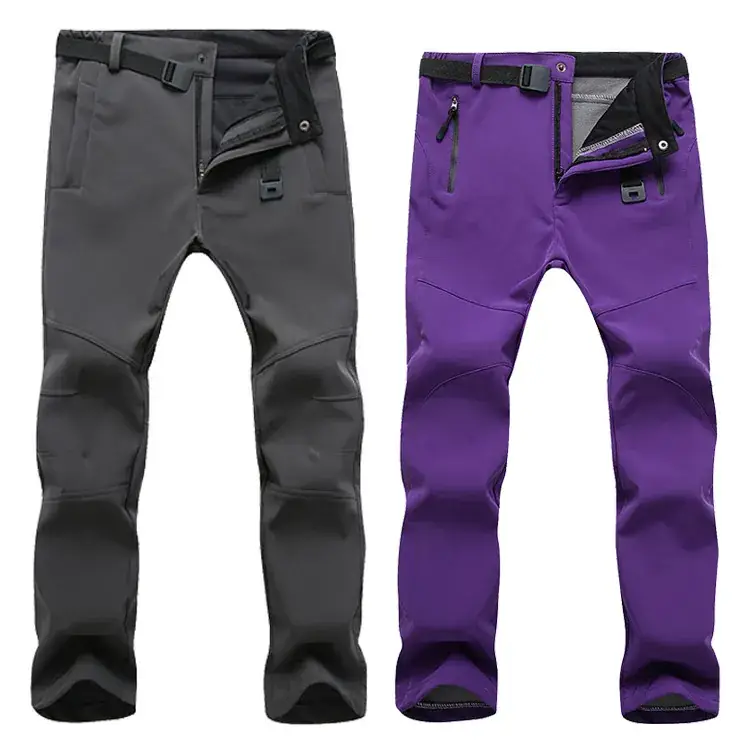Men's Slim Fit Windproof Ski Pants Gray Large
