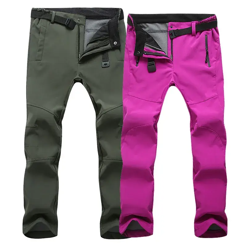 Men's Slim Fit Windproof Ski Pants Gray Large
