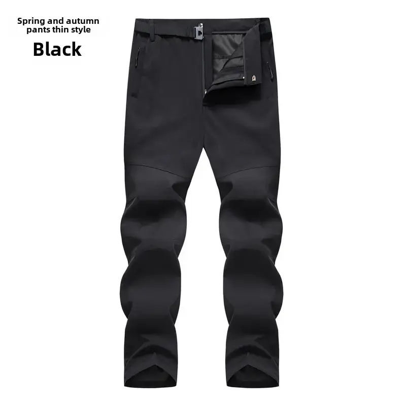 Men's Slim Fit Windproof Ski Pants Gray Large